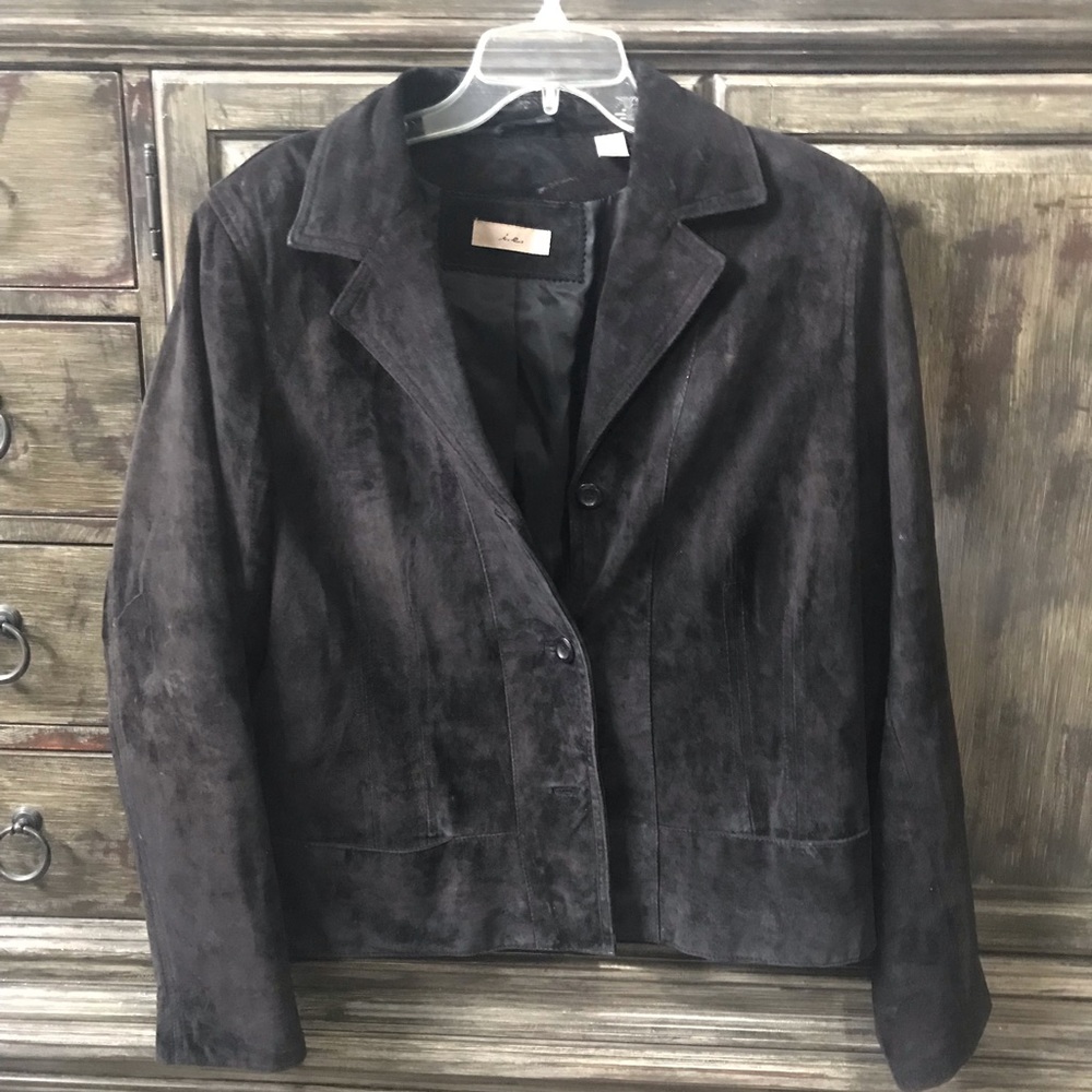 I.e. black suede jacket